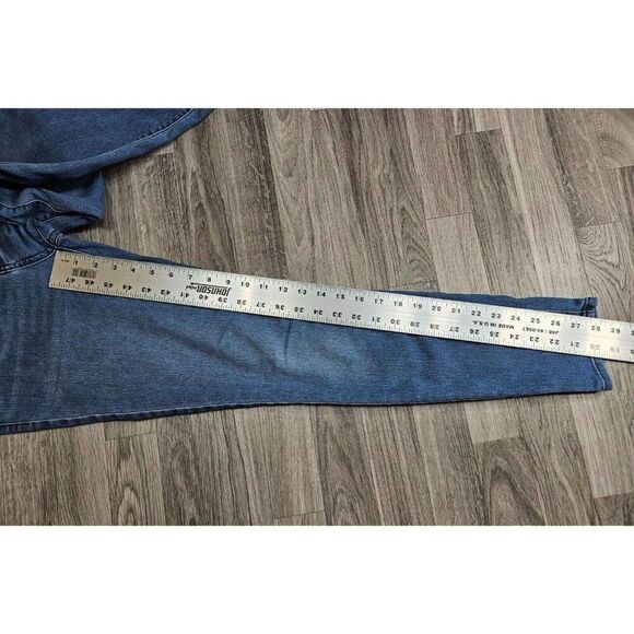 (3/$35) Old Navy Size 4 Pockets Super Skinny Mid Rise Whiskered Denim Blue Jeans - Picture 9 of 11